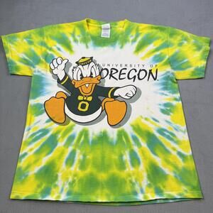 Oregon Ducks Shirt Mens Medium Tie Dye NCAA Football Delta Disney Duck